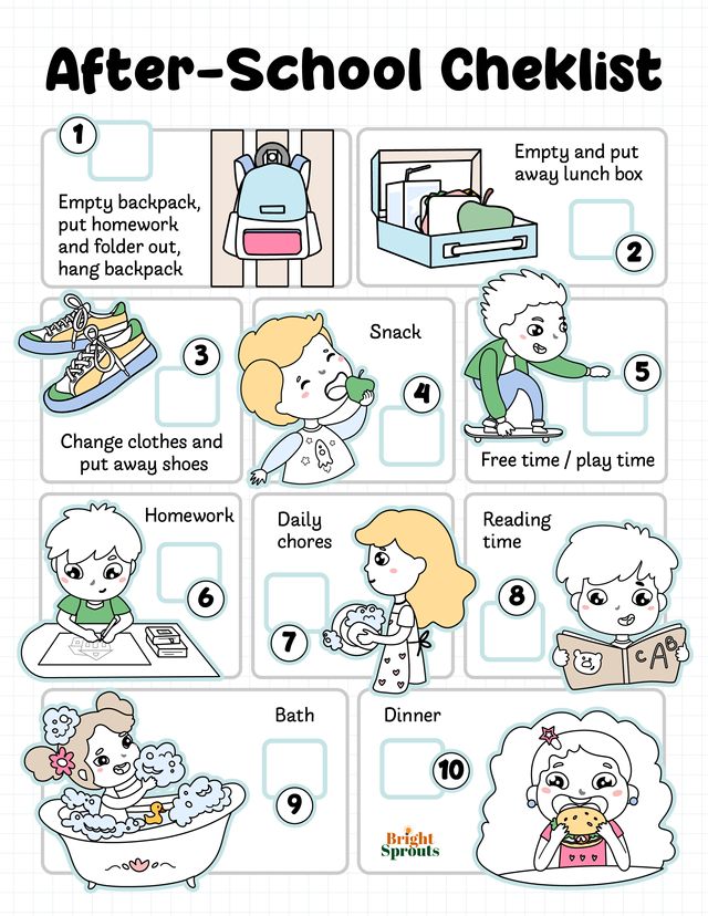 school routine checklist