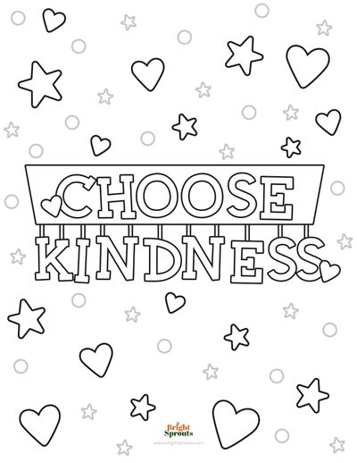 12 Free Printable Kindness Coloring Pages