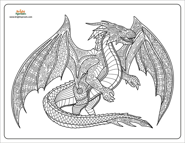 realistic fire dragon coloring pages